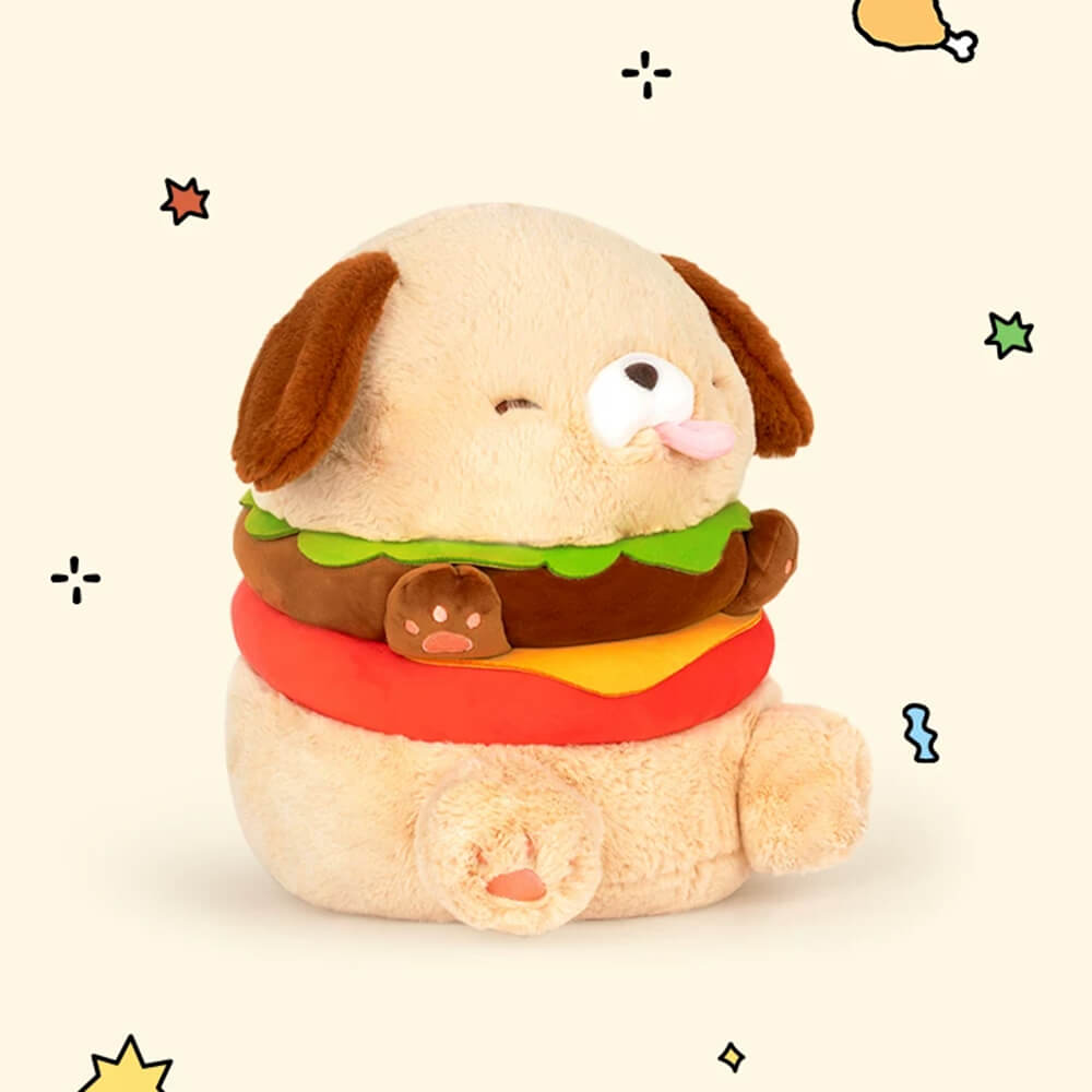 Kawaii Burger Puppy Plush Toy - Image 3
