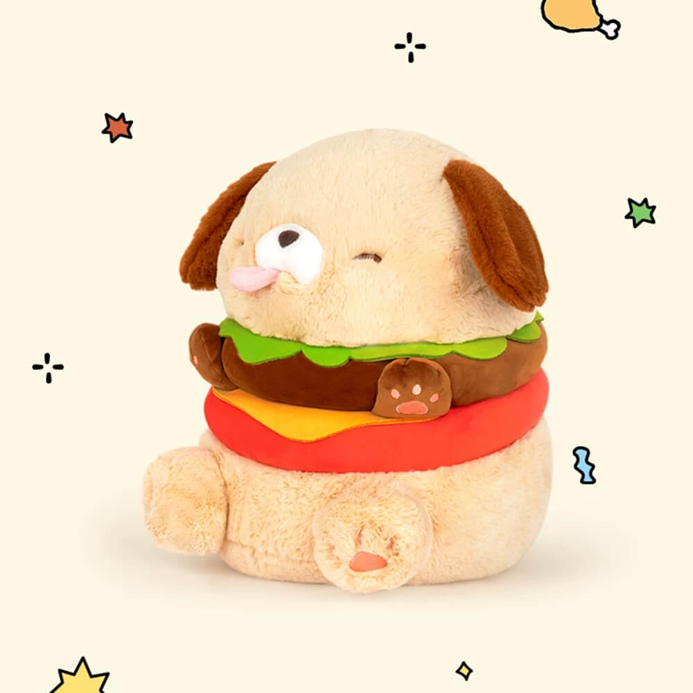 Kawaii Burger Puppy Plush Toy - Image 2